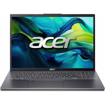 Лаптоп Acer Aspire 16 A16-51GM-553V (NX.KXPEX.008)(сив), десетядрен Intel Core 5 120U 1.4/5.0GHz, 16" (40.64cm) WUXGA IPS Anti-Glare Display & GF RTX 2050 4GB, (HDMI), 16GB DDR5, 512GB SSD NVMe, 2x Thunderbolt 4, No OS | JAR Computers Acer Aspire 16 A16-51GM-553V NX.KXPEX.008