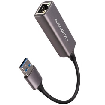Мрежови адаптер AXAGON ADE-TR, от USB-A 3.2(м) към 1x 10/100/1000 RJ45, сив | JAR Computers Axagon ADE-TR