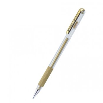 Ролер Pentel Hybrid METAL K118M Gold, дебелина на писане 0.8mm, цвят на писане злато | JAR Computers РОЛЕР PENTEL HYBRID METAL K118M ЗЛАТЕН