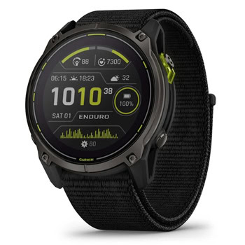 Смарт часовник Garmin Enduro 3, 1.4" (3.55cm) трансфлективен MIP дисплей, Bluetooth, ANT+, Wi-Fi, GPS, 32GB Flash памет, мониторинг на съня, крачкомер, спортни режими, 10ATM, до 36 дни време на работа, соларно зареждане, черен | JAR Computers Garmin Enduro 3 010-02751-01