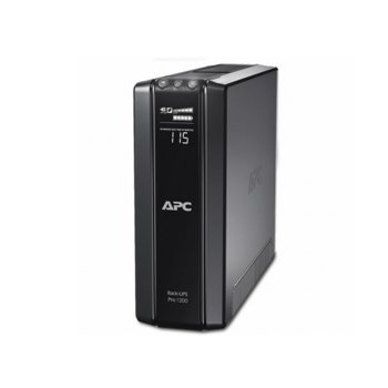 UPS APC Power-Saving Back-UPS Pro в комплект с разклонител APC Essential SurgeArrest 5, 1200VA/720W, Line Interactive | JAR Computers APC BR1200G-GR AND PME5U2B-GR