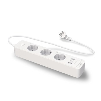 Разклонител TP-Link Tapo P300, 3 гнезда, 2x USB-A/1x USB-C, Wi-Fi, Bluetooth 4.2, 1.5m кабел, бял | JAR Computers Разклонител TP-Link Tapo P300 Wi-fi интелигентен