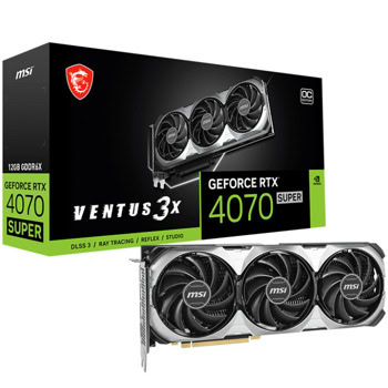Видео карта Nvidia GF RTX 4070 Super, 12GB, MSI Ventus 3X, OC, PCI-E 4.0, GDDR6X, 192-bit, DisplayPort, HDMI | JAR Computers MSI GF RTX 4070 Super Ventus 3X OC
