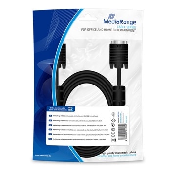 Кабел MEdiaRange, VGA (m) - VGA (m), 3м, черен | JAR Computers MediaRange VGA (m) - VGA (m)