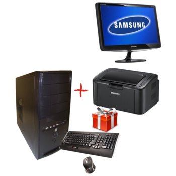 Настолен компютър PC "ЖАР" & монитор Samsung B2230H & принтер Samsung ML-1865W, дву-ядрен Phenom II X2 3.2GHz, 3GB DDR3 RAM, 1000GB HDD, DVDRW, GeForce GT440 1GB DDR5 (HDMI), безжична клавиатура & мишка Labtec Laser Wireless Desktop 1200, 2г. гаранция | JAR Computers PC "ЖАР" & монитор Samsung B2230H & принтер Sams…