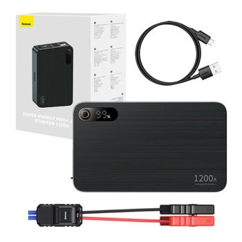 Bъншна батерия /power bank/ Baseus Super Energy Pro Plus (C00245700111-00), 12 000mAh, черна, 2x USB-A, 1x USB-C, LED фенер, JumpStarter за автомобил | JAR Computers Baseus Super Energy Pro Plus C00245700111-00