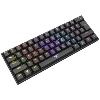 Клавиатура SBOX WHITE SHARK SHINOBI, гейминг, механична, червени суичове, RGB подсветка, черна, USB image