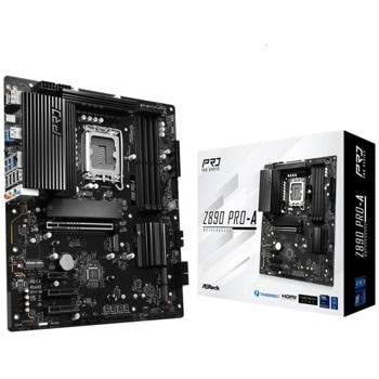 Дънна платка ASRock Z890 Pro-A, Z890, LGA1851, DDR5, PCI-E 5.0 (Thunderbolt4&DP&HDMI), 4x SATA 6Gb/s, 1x Blazing M.2 Socket, 3x Hyper M.2 Sockets, 1x Thunderbolt 4, 1x USB 3.2 Gen 2x2 Type-C, 2.5GbE LAN, ATX | JAR Computers ASRock Z890 Pro-A 90-MXBP50-A0UAYZ
