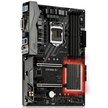 Дънна платка ASRock Z370 Killer SLI, Z370, LGA1151, PCI-E (HDMI&DVI)(CFX&SLI), 6x SATA 6Gb/s, 2x Ultra M.2 Socket, 1x USB 3.1 (Gen1, Type-C), ATX | JAR Computers ASRock Z370 Killer SLI