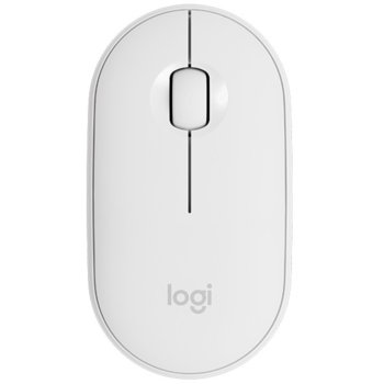 Мишка Logitech Pebble M350 Wireless Mouse 910-005716, оптична (1000 dpi), безжична, USB, бяла, тънка/умалена image