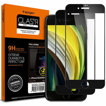 Протектор от закалено стъкло /Tempered Glass/ Spigen AGL01315 за Apple iPhone SE (2022)/SE (2020)/8/7, 9H твърдост | JAR Computers Протектор Spigen AGL01315