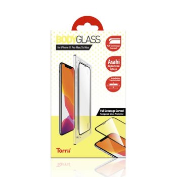 Протектор от закалено стъкло /Tempered Glass/ Torrii BodyGlass 3D IP1965-BDG-02 за Apple iPhone 11 Pro Max, черна рамка | JAR Computers Torrii Tempered Glass 3D iPhone 11 Pro Max