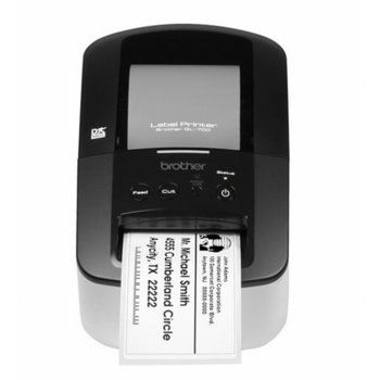 Етикетен принтер Brother QL-700 QL700RF1, 300 x 600 dpi, директен термопечат, 150 mm/секунда скорост на печат, 62 mm максимална ширина на етикета, USB | JAR Computers Brother QL-700 QL700RF1 label printer
