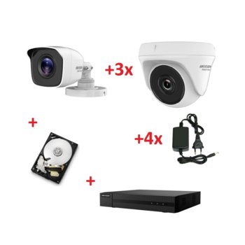 HikVision 1x Bullet VF + 3x Turret + DVR + 1TB + 4