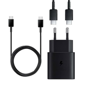 Зарядно устройство N10, от контакт към 1x USB-C(ж), черно, кабел от USB-C(м) към USB-C(м) | JAR Computers Зарядно устройство N10