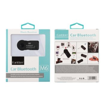 FM Трансмитер Earldom M6, Bluetooth, 3.5mm, черен | JAR Computers DF17270 FM Трансмитер, Earldom, M6