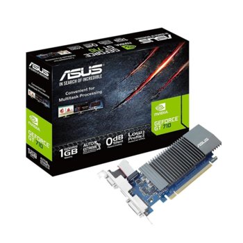 Видео карта GeForce GT 710, 1GB, ASUS GT 710 GT710-SL-1GD5-BRK, PCI-E 2.0, GDDR5, 32-bit, HDMI, DVI, Dsub | JAR Computers ASUS GeForce GT 710 GT710-SL-1GD5-BRK