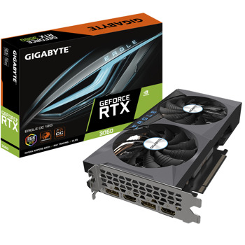 Видео карта Nvidia GeForce RTX 3060, 12GB, Gigabyte GeForce RTX 3060 Eagle OC (rev. 2.0), PCI-E 4.0, GDDR6, 192-bit, DisplayPort, HDMI, LHR | JAR Computers Gigabyte GeForce RTX 3060 Eagle OC (rev. 2.0)