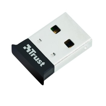 Адаптер Trust 18187, USB 2.0, Bluetooth 4.0, до 24 Mbps, обхват до 15m, черен | JAR Computers TRUST Bluetooth 4.0 Adapter