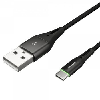 Кабел NATEC Prati (NKA-1957), от USB A(м) към USB C(м), 1m, черен | JAR Computers NATEC Prati NKA-1957