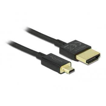 Кабел DeLock 84782, от HDMI(м) към Micro HDMI-D(м), 1.5m, 3840x2160@60 Hz, черен | JAR Computers DeLock 84782