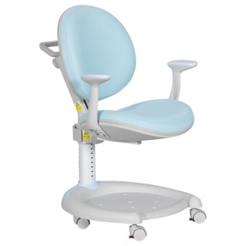 Детски стол Carmen 6016, до 70кг, дамаска, пропилен/дамаска, полипропиленова база, регулиране на височината, ергономичен, стъпенка, син image