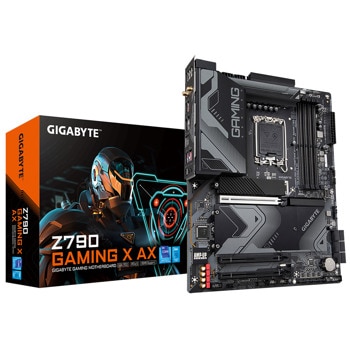 Дънна платка Gigabyte Z790 GAMING X AX, Z790, LGA1700, DDR5, PCI-E 5.0, (DP&HDMI), 6x SATA 6Gb/s, 4x M.2, 1x USB 3.2 Gen 2x2 Type-C, Wi-Fi 6, Bluetooth v5.3, ATX | JAR Computers Gigabyte Z790 DDR5 LGA1700 Z790 GAMING X AX