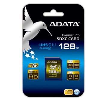 128GB SDHC, A-Data Class10