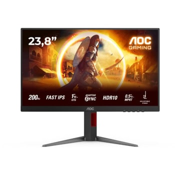 Монитор AOC 24G4HA, 23.8" (60.45cm) IPS панел, 200Hz, Full HD, 0.5ms, 300 cd/m2, DisplayPort, HDMI | JAR Computers AOC 24G4HA