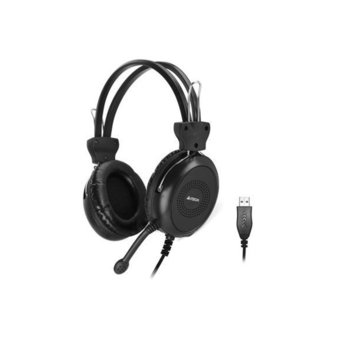 Слушалки A4Tech HU-30, микрофон, контрол на звука, USB, черни | JAR Computers A4Tech HU-30