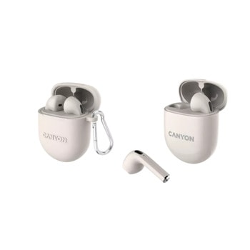 Слушалки Canyon TWS-6, безжични, Bluetooth 5.3, микрофон, бежови | JAR Computers Canyon True wireless headset TWS-6 CNS-TWS6BE