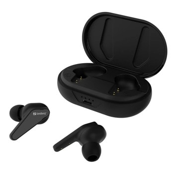 Слушалки Sandberg Touch Pro, безжични, микрофон, Bluetooth, черни | JAR Computers Слушалки Sandberg Bluetooth Earbuds Touch Pro