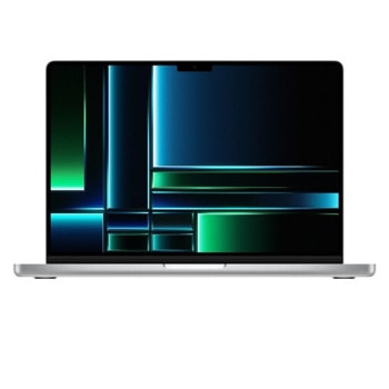 Лаптоп Apple MacBook Pro 14 (MPHK3ZE/A)(сребрист), дванадесет ядрен Apple M2 Max 3.68 GHz, 14" (35.56 cm) Liquid Retina XDR 120hz Display, 30-core GPU, (HDMI), 32GB RAM, 1TB SSD, 3x Thunderbolt 4, MacOS | JAR Computers Apple MacBook Pro 14 SILVER/M2 MAX 12C/30C GPU/32G