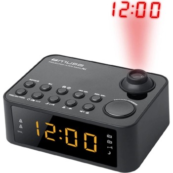 Радио MUSE M-178 PW, FM/MW, часовник, двойна аларма, проекция на часа, 0.9" дисплей, AUX, 3x 1.5V AAA, черно image