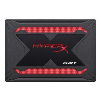 Памет SSD 480GB Kingston HyperX Fury RGB, SATA 6Gb/s, 2.5"(6.35 cm), скорост на четене 550MB/s, скорост на запис 480MB/s | JAR Computers Kingston 480GB SSD HyperX Fury RGB 2.5in