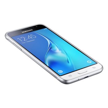 Samsung Galaxy J3 (SM-J320F)(бял), поддържа 2 sim карти, 5.0" (12.70 cm) Super AMOLED екран, четириядрен 1.5GHz, 1.5 RAM, 8GB Flash памет (+microSD слот), 8.0 & 5.0 Mpix camera, Android, 138g | JAR Computers Samsung Galaxy J3 Dual Sim White SM-J320FZWDROM