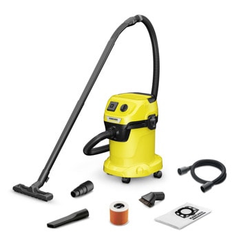 Прахосмукачка Karcher WD 3 P V-17/4/20 Workshop, с торба, 1000W, за сухо и мокро почистване, 17 л. капацитет на контейнера, жълта | JAR Computers Karcher WD 3 P V-17/4/20 Workshop