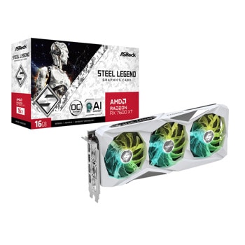 Видео карта AMD Radeon RX 7600 XT, 16GB, ASRock Steel Legend, OC, PCI-E 4.0, GDDR6, 128-bit, DisplayPort, HDMI | JAR Computers RX 7600 XT ASRock Steel Legend OC 16GB