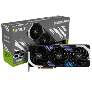Видео карта nVidia GeForce RTX 4070, 12GB, Palit GamingPro OC, PCI-E 4.0, GDDR6X, 192-bit, DisplayPort, HDMI | JAR Computers Видео карта Palit GF RTX 4070 GamingPro OC