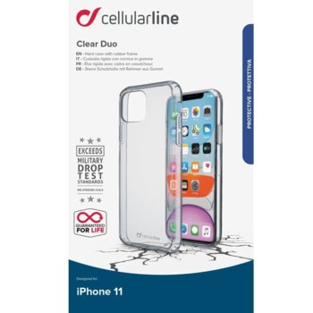 Cellular Line ClearDuo за iPhone 11