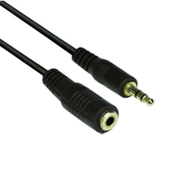 Аудио Кабел VCom CV202, 3.5mm Jack(м) към 3.5mm Jack(ж), 1.8m, черен | JAR Computers VCom CV202 3.5mm Jack(м) към 3.5mm Jack(ж) 1.8m