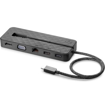 Докинг станция HP Mini Dock, USB-C(м), 1x USB 3.1, HDMI, VGA, RJ45, черна image
