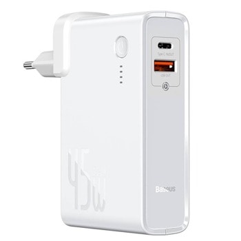 Външна батерия/power bank/ Baseus GaN Charger 45W Power Bank White (PPNLD-C02), 10 000mAh, бяла, 1x USB-A, 1x USB-C image