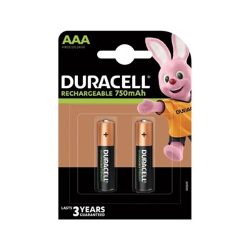 Акумулаторна батерия Duracell, AAA, 1.2V, 750 mAh, NiMH, 2 броя | JAR Computers Duracell NiMH AAA HR03 750 mAh 1.2V 2 pieces