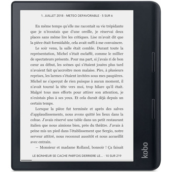 Електронна книга Kobo Sage, 8" (20.32 cm) E-Ink екран, четириядрен процесор 1.8 GHz, Wi-Fi, Bluetooth, USB-C, 32GB Flash памет, IPX8, черен image