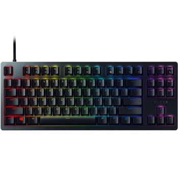 Клавиатура Razer Huntsman Tournament Edition (RZ03-03080300-R3G1), геймърска, механична, Razer Chroma RGB подсветка, linear optical суичове, черна, USB Type-C image
