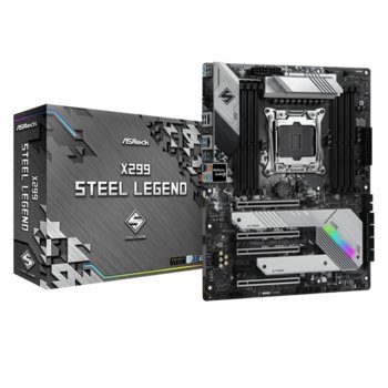 Дънна платка Asrock X299 Steel Legend, X299, LGA2066, DDR4, PCI-E 3.0, (SLI&CFX), 8x SATA 6Gb/s, 1x Ultra M.2 Socket, | JAR Computers Asrock X299 Steel Legend