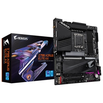 Дънна платка GIGABYTE Z790 AORUS ELITE AX, Z790, LGA1700, DDR5, PCIe 5.0, (DP&HDMI), 6x SATA 6Gb/s, 4x M.2, 1x USB 3.2 Gen 2x2 Type-C, ATX | JAR Computers Gigabyte Z790 DDR5 GA-MB-Z790-AORUS-ELITE-AX