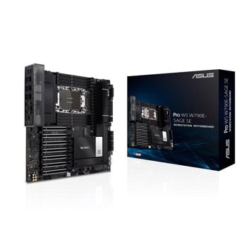Дънна платка за сървър Asus Pro WS W790E-SAGE SE, W790, LGA4677, DDR5, 2x 10GbE LAN, 8x SATA 6Gb/s, 3x M.2, 2x SlimSAS, RAID 0/1/5/10, 1x USB 3.2 Gen 2x2 Type-C, 4x USB 3.2 Gen 2 Type-A, EEB | JAR Computers Asus Pro WS W790E-SAGE SE 90MB1C20-M0EAY0