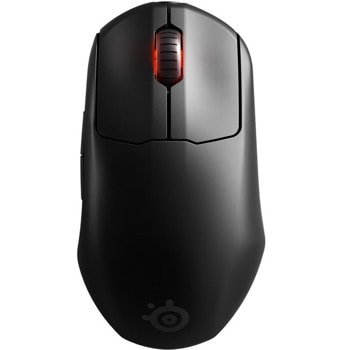 Мишка SteelSeries Prime Wireless, оптична (18 000 dpi), безжична, 6 бутона, RGB подсветка, USB Type-C, черна | JAR Computers SteelSeries Prime Wireless